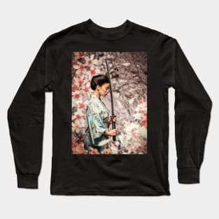 Samurai Sakura Long Sleeve T-Shirt